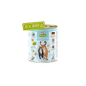 GranataPet Delicatessen Lot de 6 boîtes de 800 g de Nourriture Humide au Saumon et à la Dinde pour Chats gourmets sans céréales et sans Sucre ajoutés