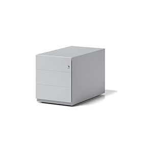 BISLEY Boîte à roulettes Note avec poignée et 3 tiroirs universels, Métal, 645 Gris Clair, 77,5 x 42 x 49,5 cm