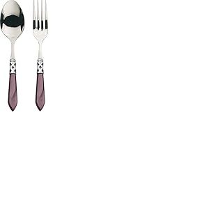 BUGATTI ALCLM-N4211/12 Aladdin Lot de 2 Pi&egrave;ces Service de Table Acier/ABS Lilas 30,5 x 14 x 3 cm