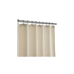 Barossa Design Stall Fabric Weave Waffle Shower Curtain 36 x 72 inch, Spa, Hotel Luxury Spa, 230 GSM Heavy Duty, Water Repellent, Washable, Cream, 36x72
