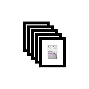 Americanflat Lot de 5 cadres photo de 5,5 x 6,5 cm &ndash; Utilisation comme cadre photo de 6,3 x 8,9 cm avec passe-partout ou cadre de 14 x 16,5 cm sans passe-partout &ndash; Cadre photo pour collage mural avec