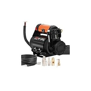VEVOR Compresseur à Air 12 V 10 bar Gonfleur Pneu Voiture Portable 100 L/min Protection Thermique Pompe à Air Câble Alimentation 3 m Tuyau d'Air 5,5 m pour Gonflage Camion 4x4 SUV Camping-car Bateaux