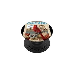 Joli d&eacute;guisement de Chicago avec Nature et Oiseau PopSockets PopGrip Adh&eacute;sif