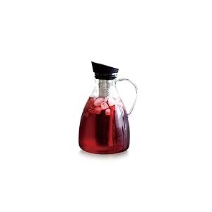 Viva Scandinavia Carafe en Verre avec infuseur et Couvercle &agrave; Bec verseur en Silicone Amovible, Convient pour Boissons Froides et Chaudes, 2.0 l Infusion