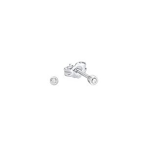 Amor boucles d'oreilles en argent 925 sterling pour femmes, avec zirconium synth., 0,3 cm, argent, Livr&eacute; dans une bo&icirc;te cadeau de bijoux