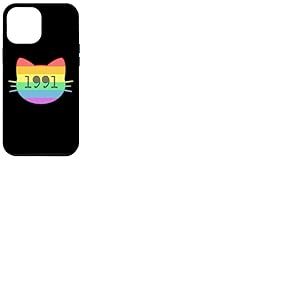 Chat né en 1991 Ans Anniversaire Maman de chat Papa de chat Coque pour iPhone 12 Pro Max
