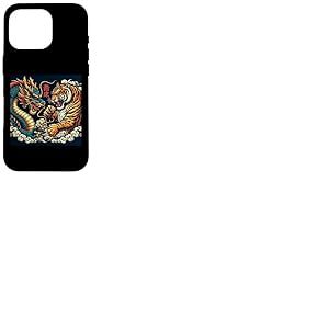 Dragon japonais vintage combat tigre folklore asiatique hommes Coque pour iPhone 16 Pro