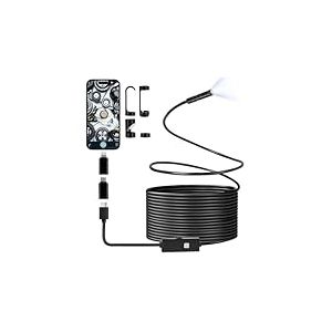 Romon Camera Endoscopique, Endoscope Industriel Caméra D'inspection Endoscopique Serpent 1080P HD, Endoscope Caméra Endoscopique Etanche IP67 de 8mm avec 8 Lumières LED pour Smartphone Tablet (10M)