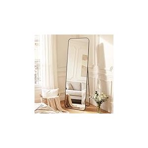 SONGMICS Miroir Int&eacute;gral, 165 x 50 cm, Miroir Rectangulaire sur Pied, &agrave; Poser au Sol, Cadre en Alliage d&rsquo;Aluminium, Verre Tremp&eacute;, pour Chambre, Salon, Dressing, Noir d&rsquo;Encre LFM030B01