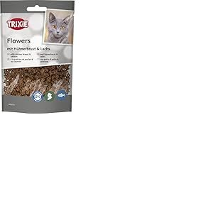 Trixie Friandises pour Chat Flowers - Ingr&eacute;dients s&eacute;lectionn&eacute;s - 50 g - D&eacute;licieuses friandises pour Chat avec Poitrine de Poulet et Saumon - 42773