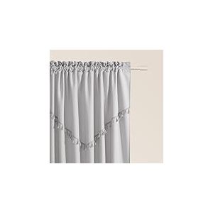 ROOM99 Rideau avec Passe Tringle Chloe 140 x 250 cm Largeur x Hauteur, Décoration de Fenêtre, Curtains et Draperies intérieurs pour Salon, Chambre Moderne Galon à Pompons Gris Clair, 1 pièce