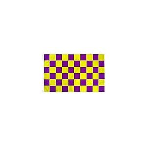 AZ FLAG - Drapeau Damier Violet et jaune - 150x90 cm - Drapeau À Damiers 100% Polyester Avec Oeillets Métalliques Intégrés - Pavillon 110 g
