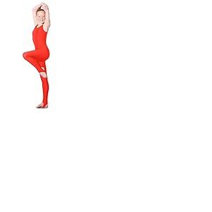 Sleeveless Nylon/Lycra Catsuit 9-10 Ans Rouge