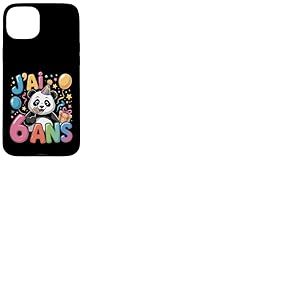 Enfant Panda Enfant 6 ans Anniversaire Garçon Fille Panda Coque pour iPhone 15 Plus
