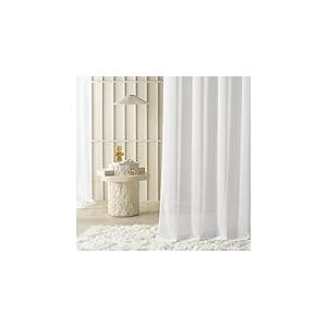 ROOM99 Rideau Voilage Transparent avec Galon Fronceur Sensia 400 x 240 cm Décorations pour Maison Salon Chambre Fenêtre Intérieur rappelle Le Lin Blanc, 1 pièce
