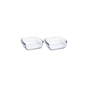 PYREX PREPWARE - Plat carr&eacute; en verre 20 x 17 cm -1 l (Lot de 2)