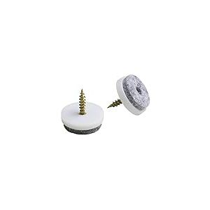 Meister, 644286 Patins en feutre avec vis,30 mm, blanc, 20 pièces