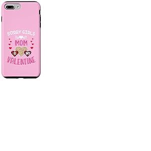 Sorry Girls Mommy is My Valentine C&oelig;urs l&eacute;opard et Plaid Coque pour iPhone 7 Plus/8 Plus