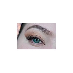 MYSALENS Lentilles De Contact De Couleur Hidrocharme Vert Verde Couleur Naturelle tr&egrave;s haute opacit&eacute; Kit De Rangement Boitier Pince applicateur 12 Mois sans correction