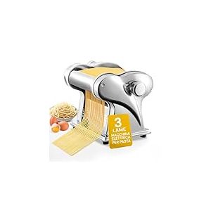 Avilia Machine à pâtes électriques PM1650 135W - Lames interchangeables de 1 mm à 4 mm pour spaghetti et nouilles - Produit jusqu'à 4 kg de pâtes par heure - Dimensions 18 x 26 x 23 cm - Résistant