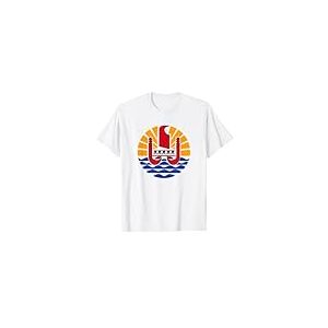 French Polynesia by Lauranna Pacific T-Shirt Homme Blanc Polynésien Casual T-Shirt Polynésien Tahiti S