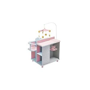 Olivia's Little World Table à Langer Poupée Grise Polka Dots Princess avec Espace de Rangement