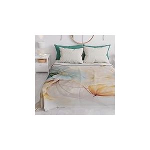 PETTI Artigiani Italiani - Couvre-Lit 160x250 cm Microfibre, Printemps Été, Parure de Lit Légère Simple, Draps Une Personne, Floral Marbre, 100% Fabriqué en Italie