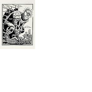 Komar Marvel Spider-Man Lino-Cut Tableau mural pour chambre d'enfant 50 x 70 cm