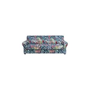 hyha Ensemble de 4 Housses pour canapé 3 Places (2 Housses séparées pour Les Coussins), en Tissu Extensible et Lavable, protège Votre Meuble des Chiens, Motif Floral Cachemire