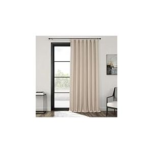 HPD Half Price Drapes Rideaux occultants en Lin synth&eacute;tique pour Chambre &agrave; Coucher, 213,4 cm de Long (1 Panneau), 254 x 213,4 cm (l x L), Extra Larges pour Salon, d&eacute;coration d'int&eacute;rieur, Brun chaume