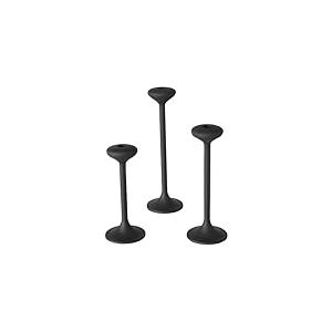 Boltze Leos 2039813 Bougeoir 3 pièces, Noir, Fait à la Main, Design Moderne, pour Bougies à Tige, bougeoirs, Accessoires de Bougies, Noir
