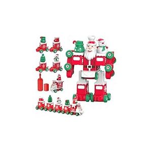 TOYABI Noël Jouet, 5 en 2, Sapins de Noël Voiture, Père Noël Voiture, Chaussettes de NoëlVoiture, Assembler en Transformers Jouets et Train Enfant, Cadeau pour Filles et Garçons 3 4 5 6 Ans