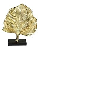 Statue créative en forme de feuille de ginkgo - Statue décorative pour la maison et le bureau - Sculptures créatives - Feuilles en métal - Décoration pour salon, couloir, chambre à coucher - Cadeau de