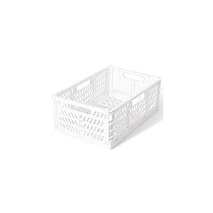 Romon Cagette Plastique avec poignées Soft-Touch, 43 x 29 x 17 cm, Cagette Plastique Pliable, Caisse de Rangement Pliante Stable en Plastique Panier Pliable pour Cuisine/Chambre d'enfant/Bureau