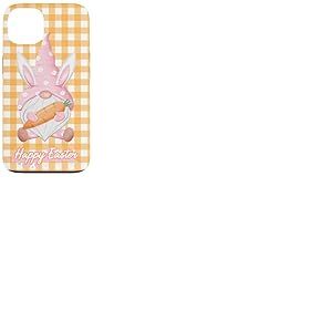 Nain de Jardin Vichy Rose avec Oreilles de Lapin Coque pour iPhone 13