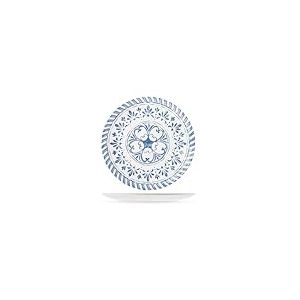 Set de 6 assiettes plates Azulejo en mélamine décorée – 27 cm – Design portugais, bleu et azur – Style méditerranéen, lavables en lave-vaisselle