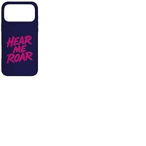 Hear Me Roar Brosse rétro Motif Chat Sauvage Rose Coque pour iPhone 17 Pro Max