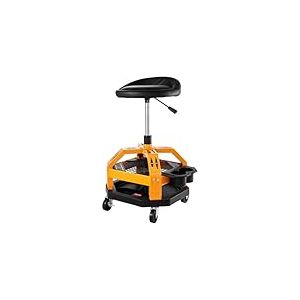 VEVOR Tabouret d'atelier Roulant à Hauteur réglable, Charge de 136 kg, Tabouret de mécanicien pneumatique Robuste, siège de Garage rembourré pivotant 360° avec roulettes, pour réparation Automobile