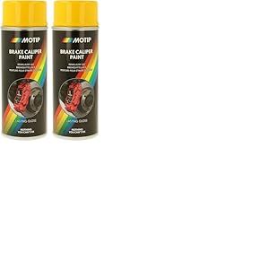 MOTIP Peinture pour Etrier de Frein Bombe A&eacute;rosol Spray de Peinture pour Etrier Auto Moto - Jaune - 400 ml - Ref. 04097 (Lot de 2)