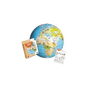 CALY - Globe gonflabe "Planète animaux" 42cm - Un globe pour les enfants qui veulent comprendre le monde des animaux - 033F