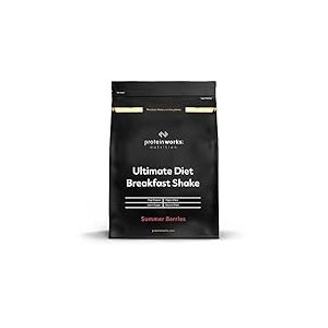 THE PROTEIN WORKS - Diet Breakfast Smoothie | Petit-déjeuner sur le pouce | Hyperprotéiné et peu sucré | 9 Portions | Fruits des Bois | 500g