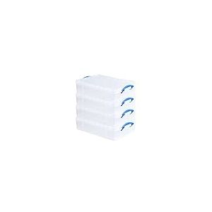 Really Useful Box Lot de 4 boîtes de rangement en plastique Transparent 24,5 l