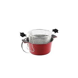 ROSSETTO Friteuse/Faitout Evolution 2 en 1 avec Panier Friteuse + Couvercle Verre - 24cm