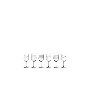 Leonardo Casella 061799 Lot de 6 verres à vin, calices à pied, convient au vin rouge et blanc, avec motifs, passent au lave-vaisselle, résistant aux chocs, 430 ml