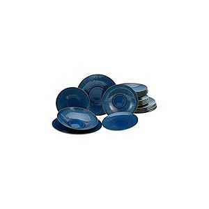 CreaTable, 10591, Série Sea Breeze Blue, service de vaisselle, ensemble de 18 pièces.