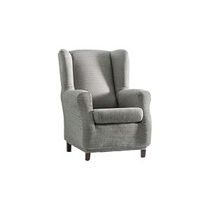 ECOMMERC3 Housse de Fauteuil à Oreilles élastique en Jacquard, Respirante et résistante à l'usure, Couleur Grise, Facile à Mettre et à enlever, Design Style tapissé