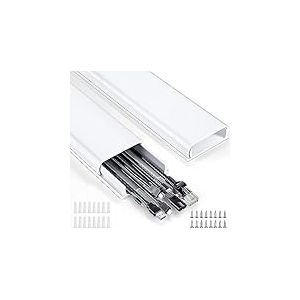Cache-Cordon de 159,5 cm, Cache-câbles pour Gestion des câbles, Cache-câbles Mural, Cache-câbles pour TV sur Mur, Cache-câbles pour TV, 4 x 39,7 x 6,9 cm (L x l x H)