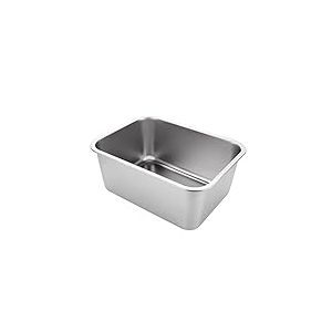 ASelected Bassine à vaisselle rectangulaire en acier inoxydable 304 de 10 litres, sans plastique, 33 x 24 x 15 cm