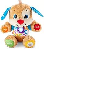 Fisher-Price Puppy Eveil Progressif | Peluche Musicale et Interactive | Plus de 75 Chansons et 3 Niveaux D'apprentissage | Jouet bébé 6 Mois et Plus pour Filles et Garçons, Version: UK-Anglais , FPM43