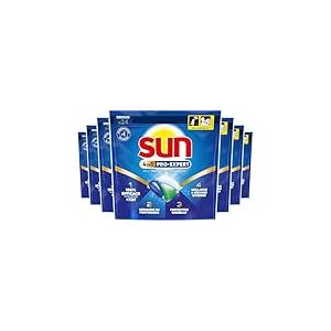 Sun - Pro Expert - 168 Pastilles Lave Vaisselle - Action 4 en 1 - Regular - Elimine 100% des taches brûlées de +72h - dégraissent en Profondeur - 24 Capsules (Lot de 7)